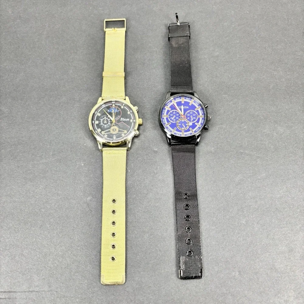 DEYROS Multifunctional Calendar Luminous‎ Men's Watches lot of 2 TESTED